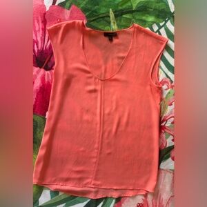 J. Crew Coral Scoop Neck Sleeveless Top